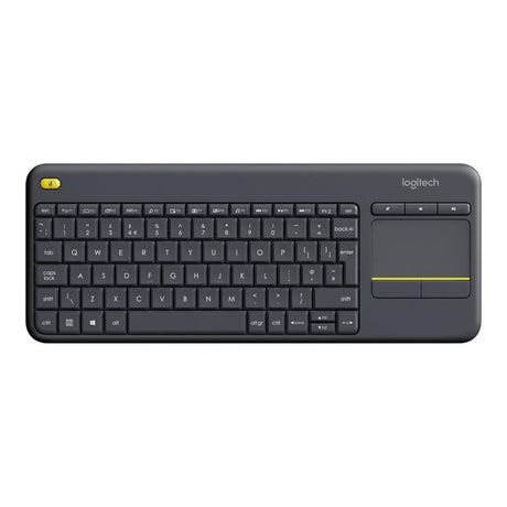 Logitech Tastatură wireless Logitech K400 Plus cu touchpad integrat, layout US, negru, 920-007145