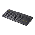 Logitech Tastatură wireless Logitech K400 Plus cu touchpad integrat, layout US, negru, 920-007145