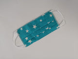 Masca Textila cu Pliuri, Reutilizabila, 2 Straturi, Turquoise cu Stelute — Chicco