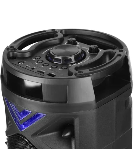 Media-Tech Boxa Portabila wireless pentru Karaoke Media-Tech FUNBOX KEG PRO MT3182 Radio FM MP3 Player Karaoke 50W RMS iluminare RGB Negru