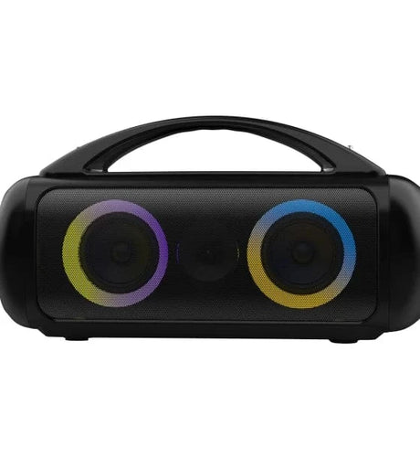 Media-Tech Boxa Portabila wireless pentru Karaoke Media-Tech POWER AUDIO PRO MT3184 Radio FM MP3 Player Karaoke 60W RMS iluminare RGB Negru