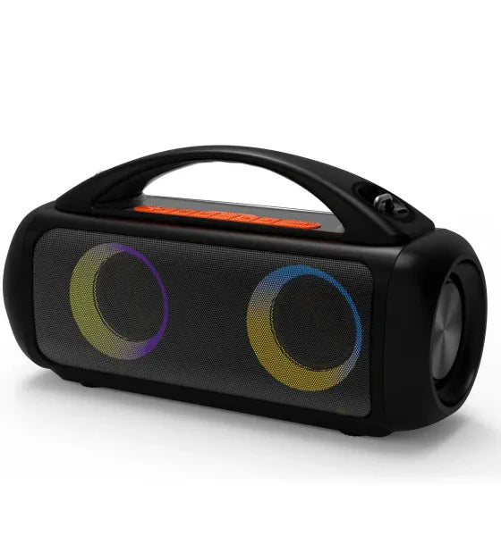 Media-Tech Boxa Portabila wireless pentru Karaoke Media-Tech POWER AUDIO PRO MT3184 Radio FM MP3 Player Karaoke 60W RMS iluminare RGB Negru