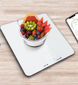 Media-Tech Cantar de bucatarie Media-Tech SMART DIET SCALE MT5544 5 Kg 1 g tara sticla securizata display LCD Alb