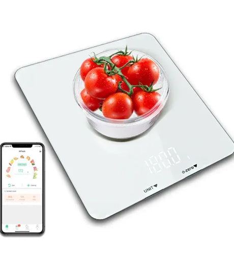 Media-Tech Cantar de bucatarie Media-Tech SMART DIET SCALE MT5544 5 Kg 1 g tara sticla securizata display LCD Alb