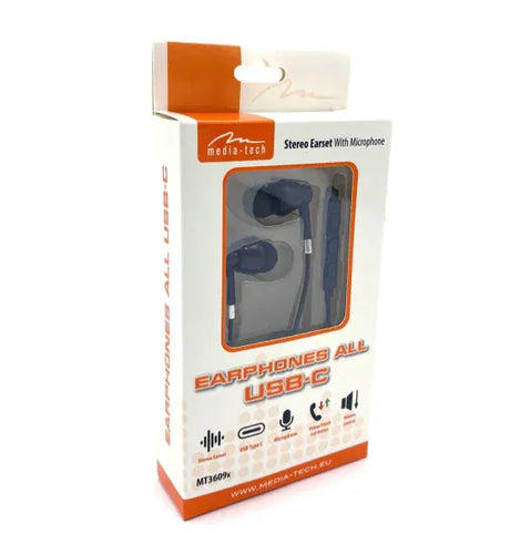 Media-Tech Casti Casti cu fir Media-Tech USB-C Cu microfon Negru