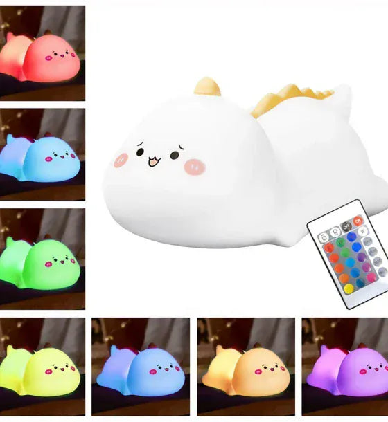 Media-Tech Lampa de veghe pentru copii Media Tech Pokky Clever Dino LED touch baterie 12Ah alb