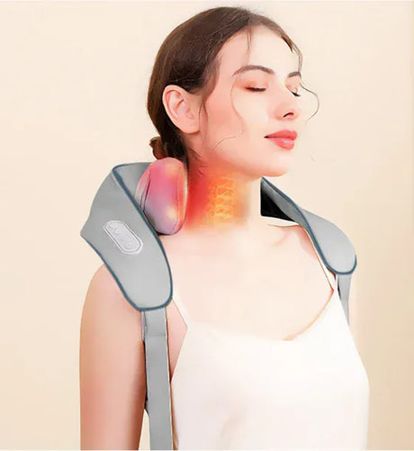 Media-Tech NECK & SHOULDERS MASSAGER - Premium shoulder and neck massager Shiatsu 5D hand imitation 6 massage heads 3 modes and 3 speeds Wireless USB-C port for charging