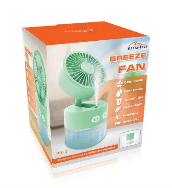 Media-Tech Umidificator de aer Media-Tech BREEZE FAN MT6515 3 viteze 2 moduri umidificator rezervor de apa
