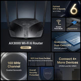 Mercusys by TP-LINK Router Router Mercusys MR80X | Wi-Fi 6 AX3000, Dual Band, Gigabit, MU-MIMO