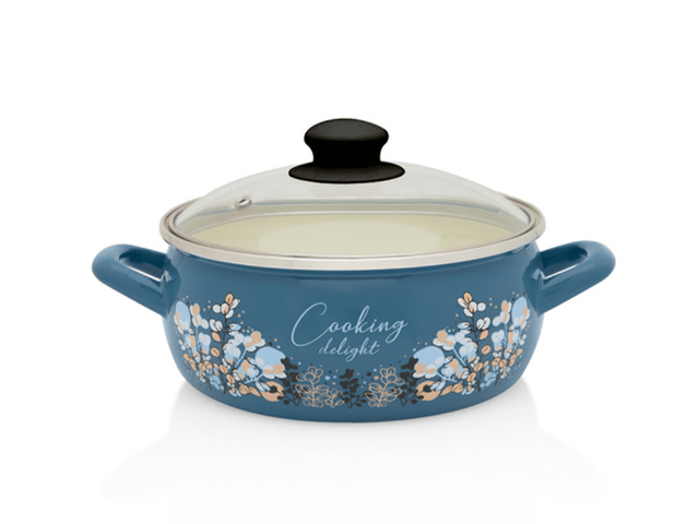 Metalac Oala Cratita 1.5l capac sticla Cooking Delight Metalac email/16cm/1.5l Oală Metalac 354005 | Alb