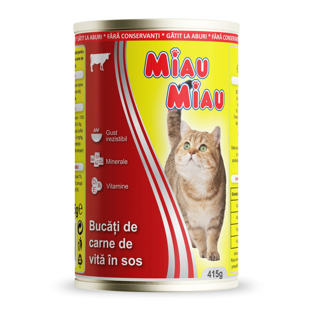 Miau Miau Hrana umeda pisici Hrană Umedă Pisici Miau Miau MF.03315 | Roșu, 5G