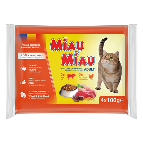 Miau Miau Hrana umeda pisici Hrană Umedă Pisici Miau Miau PF.00088 | Roșu