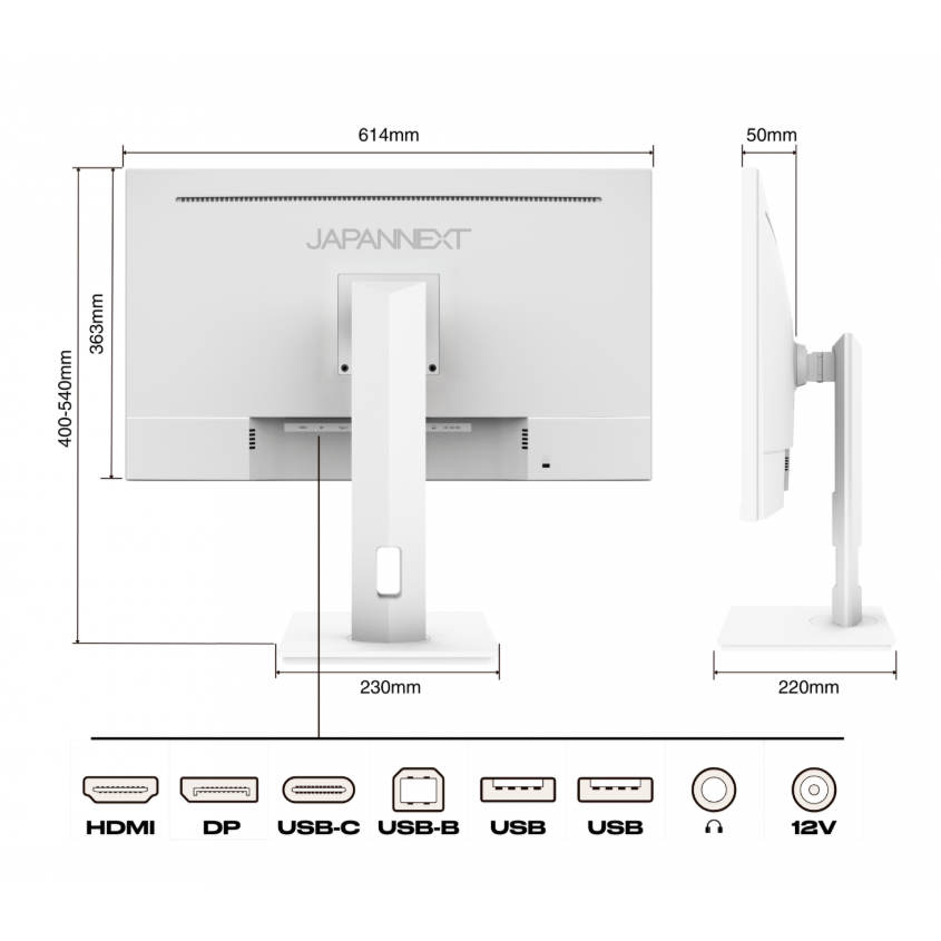 Monitor JAPANNEXT JN-IPS270UHD60F | 27 inch, IPS, 4K UHD, USB-C 65W, Negru
