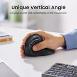 Mouse vertical ergonomic Ugreen MU008 wireless 2.4G + Bluetooth 5.0 4000 DPI 6 butoane click silentios Negru
