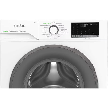 Masina de spalat rufe Arctic APLM2WFSU28211WG | 8kg, 1200rpm, Clasa A, Motor SilentInverter, Alb, 60x54.6x84.5cm