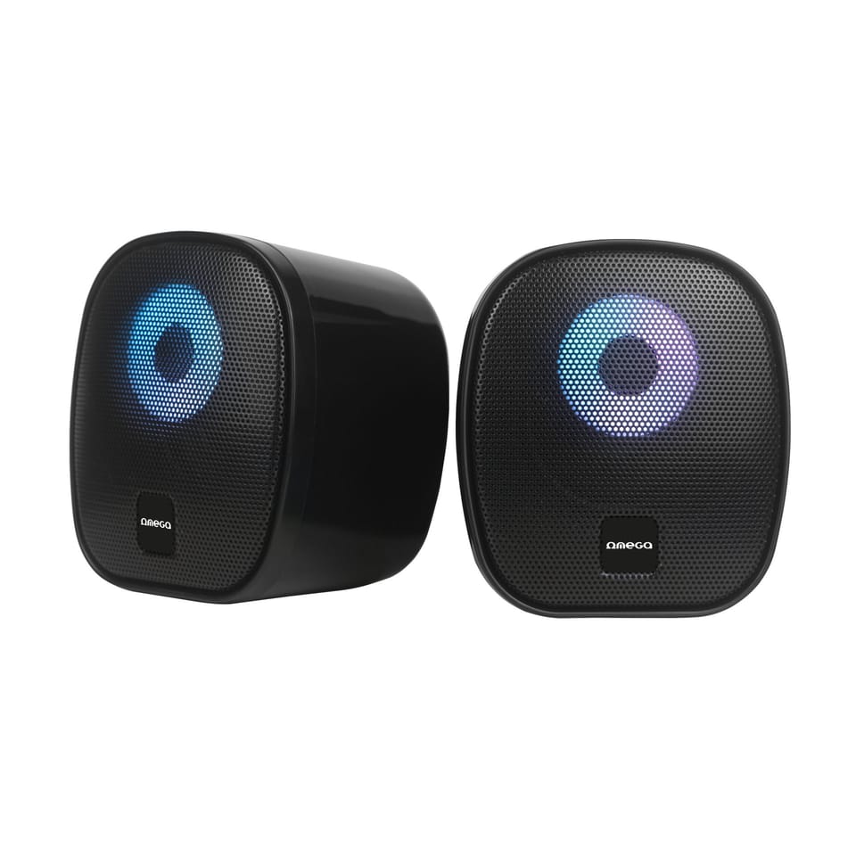 Boxe Stereo Omega OGG163 | 6W RMS, RGB, USB, Negru