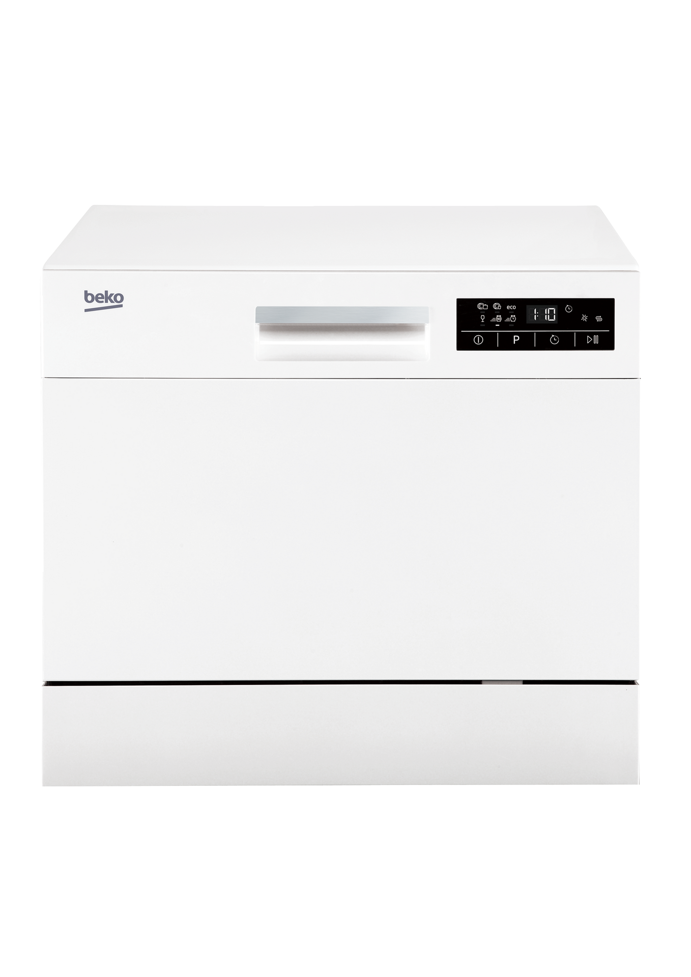 Masina de spalat vase Beko DTC36610W, table top, capacitate 6 seturi, Clasa F, 6 programe: Eco 50°C, Intensive 70°C, Gla
