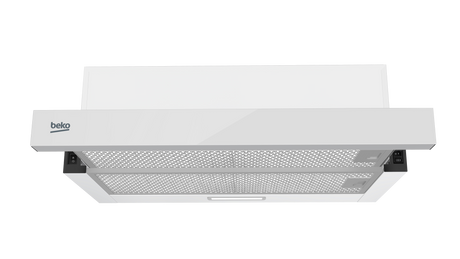 Hota de bucatarie telescopica Beko HNT63322WH, 60 cm, 3 trepte de putere, 320 mc/h, vlasa energetica B, filtru de carbon