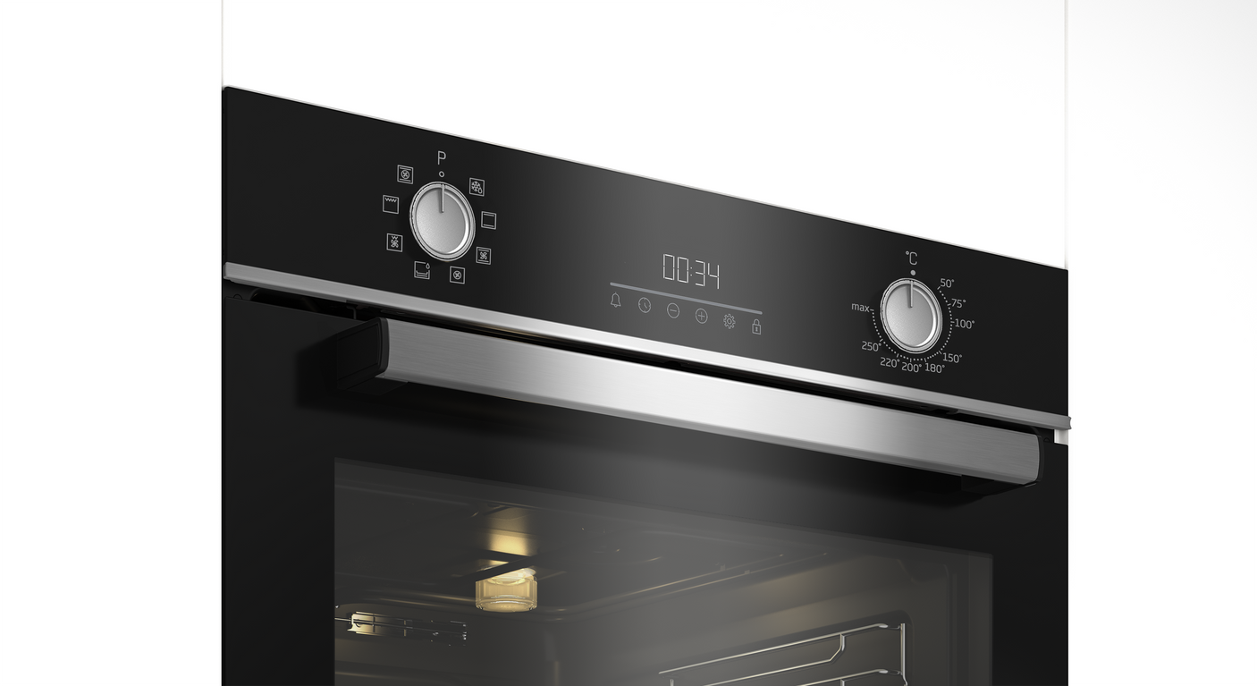 Cuptor incorporabil multifunctional Beko BBIM13300XM, 8 functii de gatire, AEROperfect™, 3D Cooking, LED display cu touc