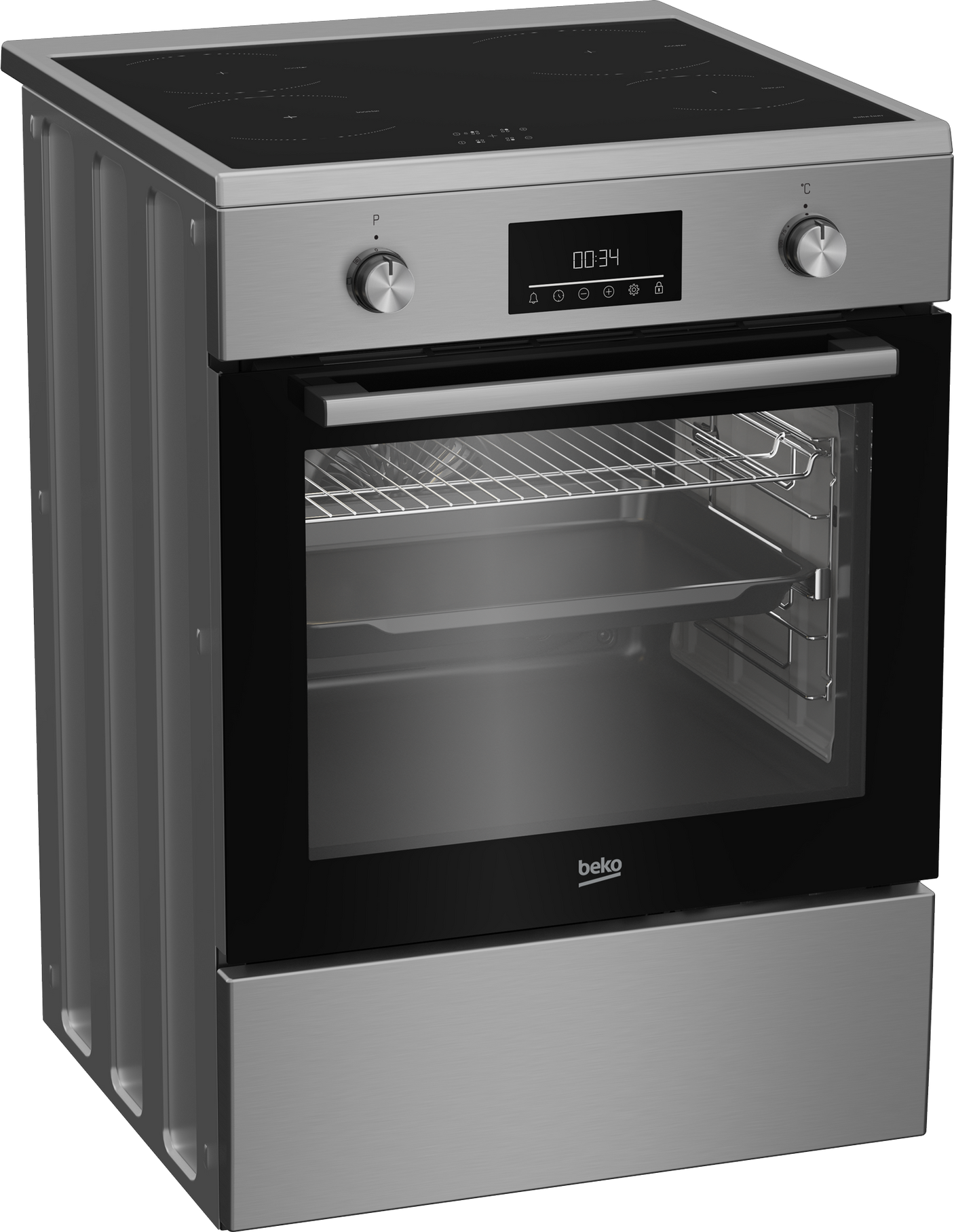 Aragaz electric Beko, Cuptor incorporabil multifunctional, 11 functii de gatire, 3D Cooking, Easy grill, LED display cu 