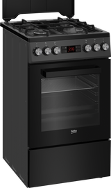 Aragaz Beko FSM52330DAON, 4 arzatoare, aprindere electrica, cuptor electric multifunctional, 8 functii de gatire, grill 