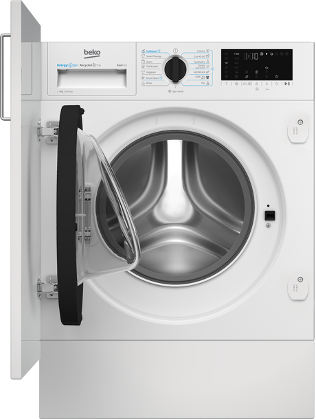 Masina de spalat rufe BI BEKO B3WBT681415W, 8kg, Clasa A, 1400RPM, Incorporabila, display D7S, 15 programe, alb, usa pia
