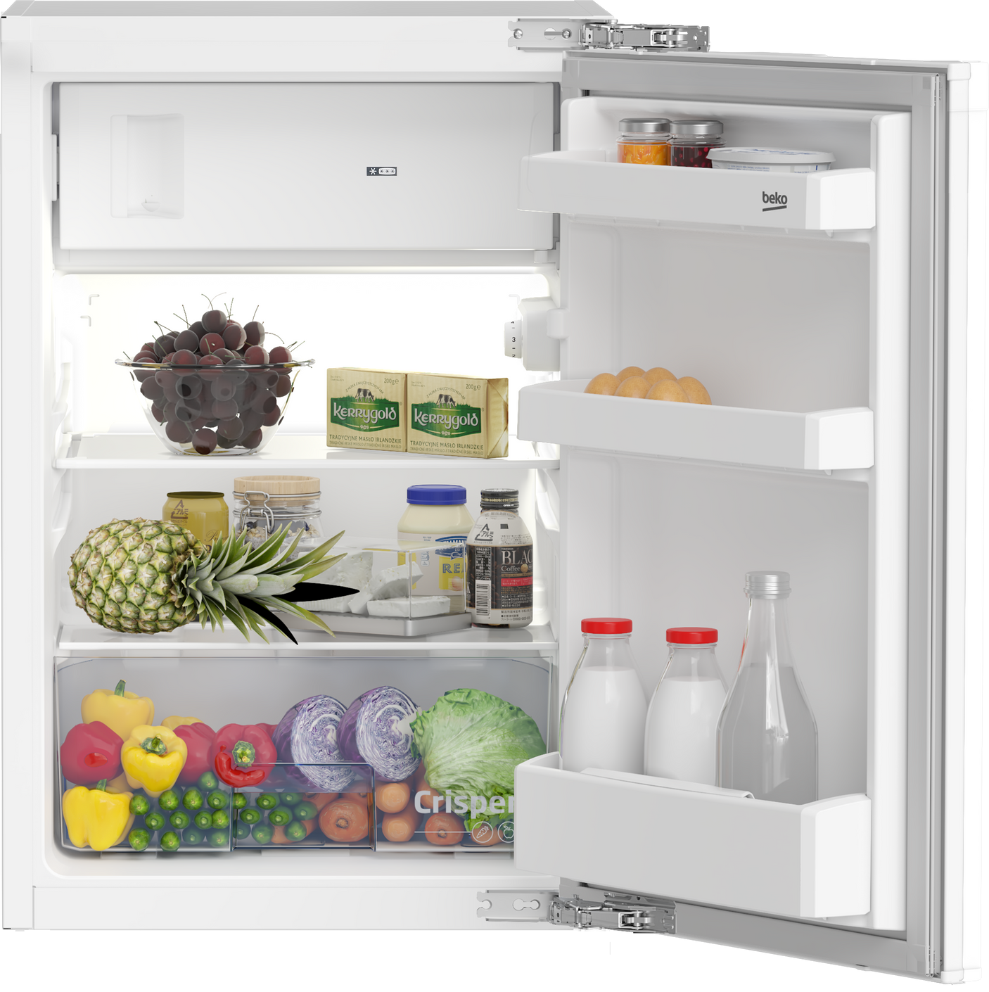 Frigider cu o usa incorporabil Beko B1754N, vol. util 110 l, clasa energetica E, cutii legume si fructe, iluminare LED, 