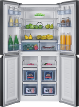 Side by side Beko GNO46623XPN, 4 usi, tehnologie racire  NeoFrost,  466 L, Clasa D, afisaj electronic, control Touch, Ha