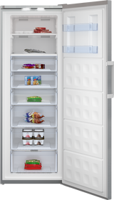 Congelator Beko RFNE448E41XB | 448L, NoFrost, Clasa E, Metal Look, 8 Compartimente, 70x76.8x191.2cm