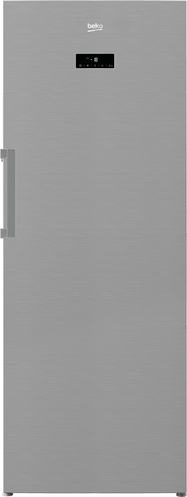 Congelator vertical Beko RFNE448E41XB,  NoFrost, Electronic Display, 448 L, clasa energetica E, congelare rapida, 8 comp
