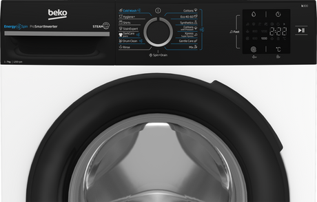 Masina de spalat rufe Beko BM3WFU37213WBPB, 7kg, 1200rpm, Clasa A, 15 programe, SteamCure, EnergySpin, Motor ProSmart In