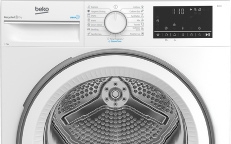 Uscator de rufe cu pompa de caldura Beko B3T67230, 7kg, Clasa  E, 15 programe, Digital Display, 84.6x59.7x54.3 (IxLxA, c