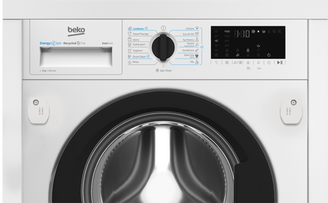 Masina de spalat rufe BI BEKO B3WBT681415W, 8kg, Clasa A, 1400RPM, Incorporabila, display D7S, 15 programe, alb, usa pia
