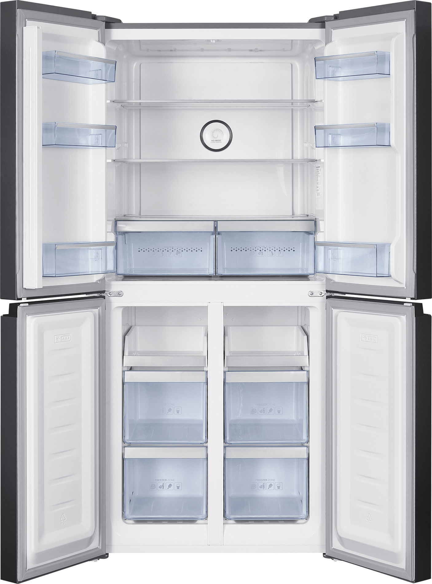 Side by side Beko GNO46623XPN, 4 usi, tehnologie racire  NeoFrost,  466 L, Clasa D, afisaj electronic, control Touch, Ha