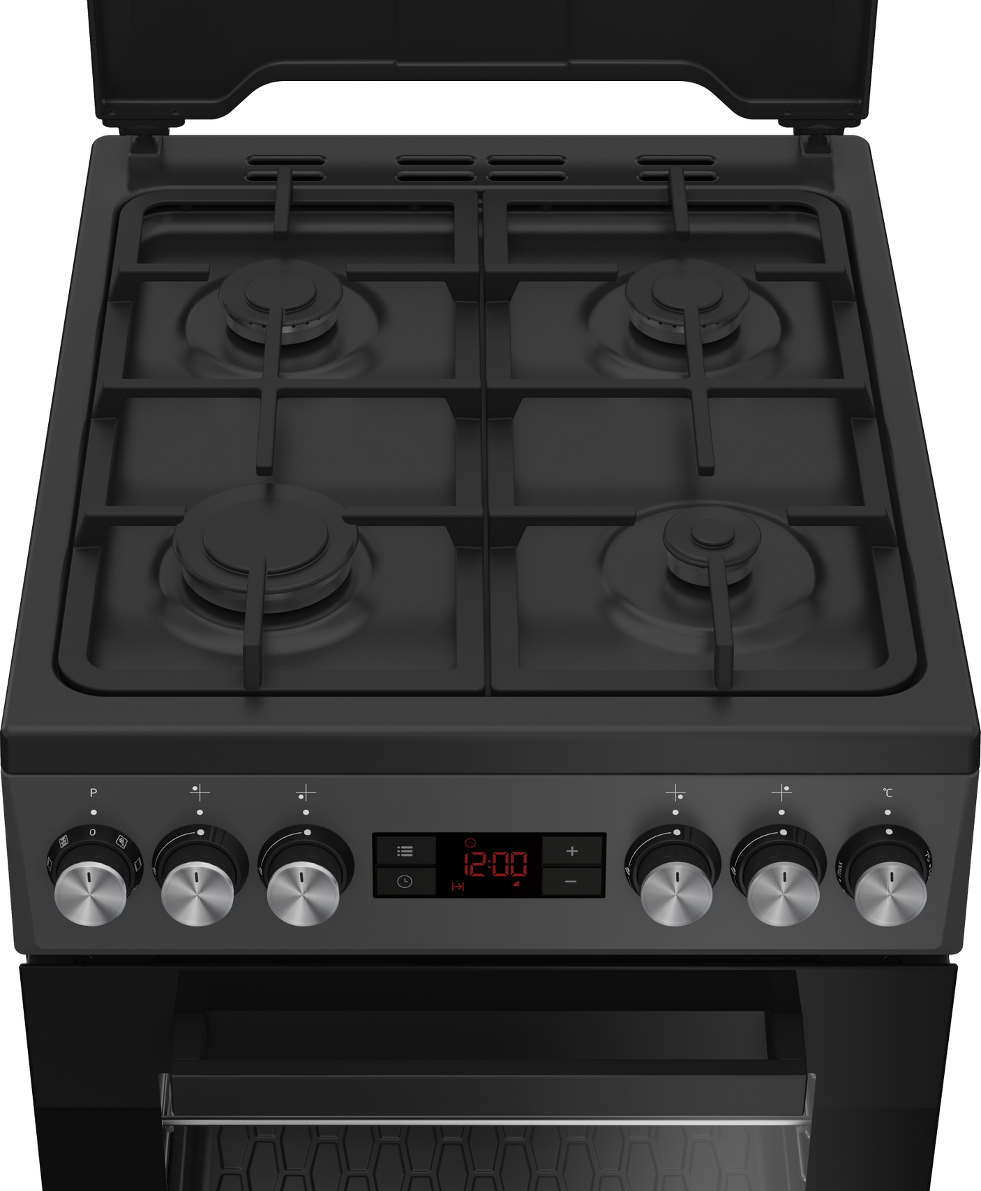 Aragaz Beko FSM52330DAON, 4 arzatoare, aprindere electrica, cuptor electric multifunctional, 8 functii de gatire, grill 