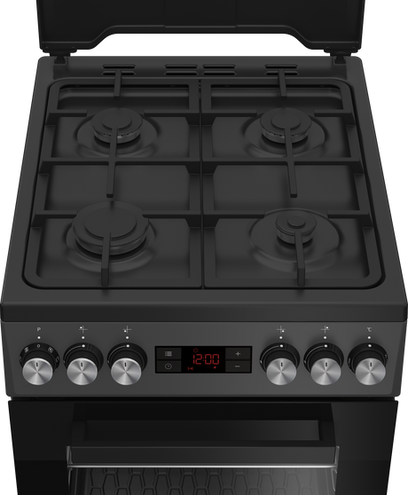 Aragaz Beko FSM52330DAON, 4 arzatoare, aprindere electrica, cuptor electric multifunctional, 8 functii de gatire, grill 