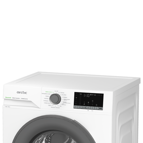 Masina de spalat rufe Arctic, 8 Kg, 1400 RPM, Motor Silent Inverter, Drum Clean+Steam, Child Lock, Anticrease, Digital D