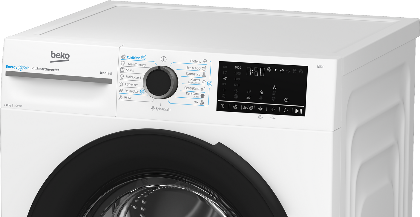 Masina de spalat rufe Beko BM3WFST411415W | 11kg, 1400 RPM, 15 programe, Clasa A, Alb, 63x60x84.5cm