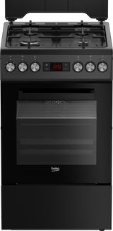 Aragaz Beko FSM52330DAON, 4 arzatoare, aprindere electrica, cuptor electric multifunctional, 8 functii de gatire, grill 