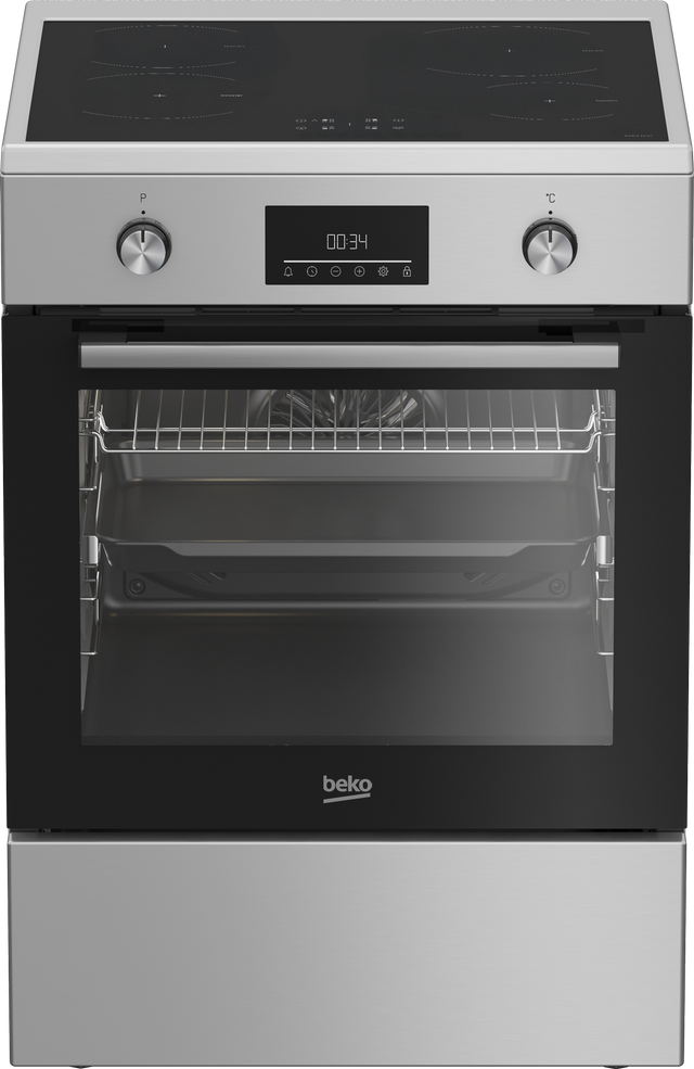 Aragaz electric Beko, Cuptor incorporabil multifunctional, 11 functii de gatire, 3D Cooking, Easy grill, LED display cu 