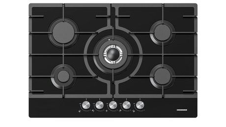 Heinner Plita incorporabila Plita Incorporabila Heinner HBH-M705IWFGBK | 5 Arzatoare, Gaz, 70cm, Negru, 75x51cm