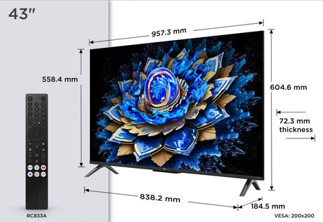 TCL Televizoare Televizor TCL QLED 43T69C | 108 cm, Smart Google TV, 4K Ultra HD, (Model 2025)