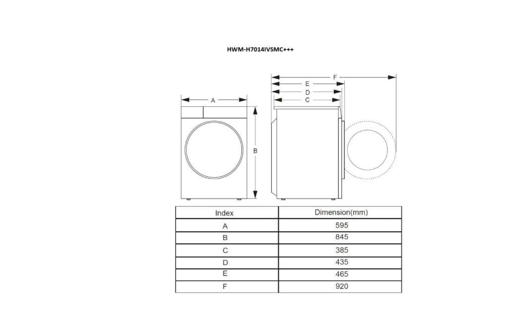 [RESIGILAT] Masina de spalat rufe Heinner HWM-H7014IVSMC+++ | 7kg, 1400RPM, Inverter, Clasa C, 59.5x46.5x84.5cm