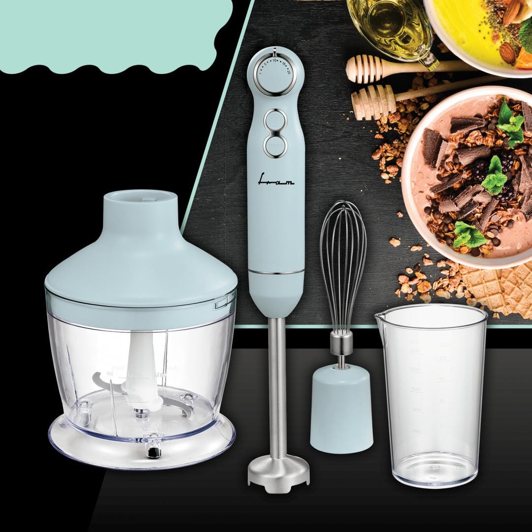 Fram Blender Blender de Mana Fram FHBL-RAC1200BL | 1200W, Motor DC, Viteza Variabila, Tocator 500ml, Albastru