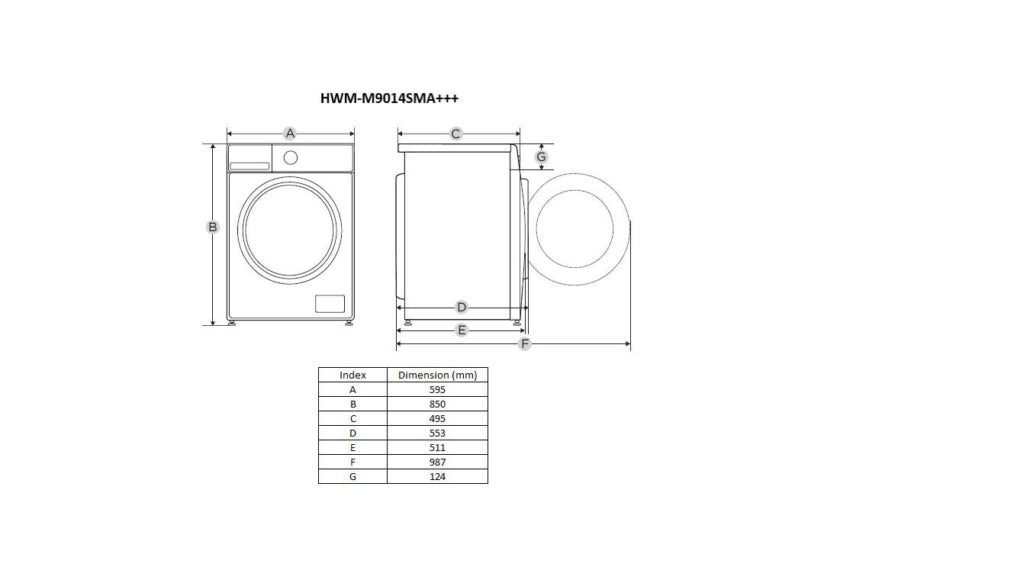[RESIGILAT] Masina de spalat rufe Heinner HWM-M9014SMA+++ | 9kg, 1400RPM, A, Inverter, Display, 59.5x49.5x85cm