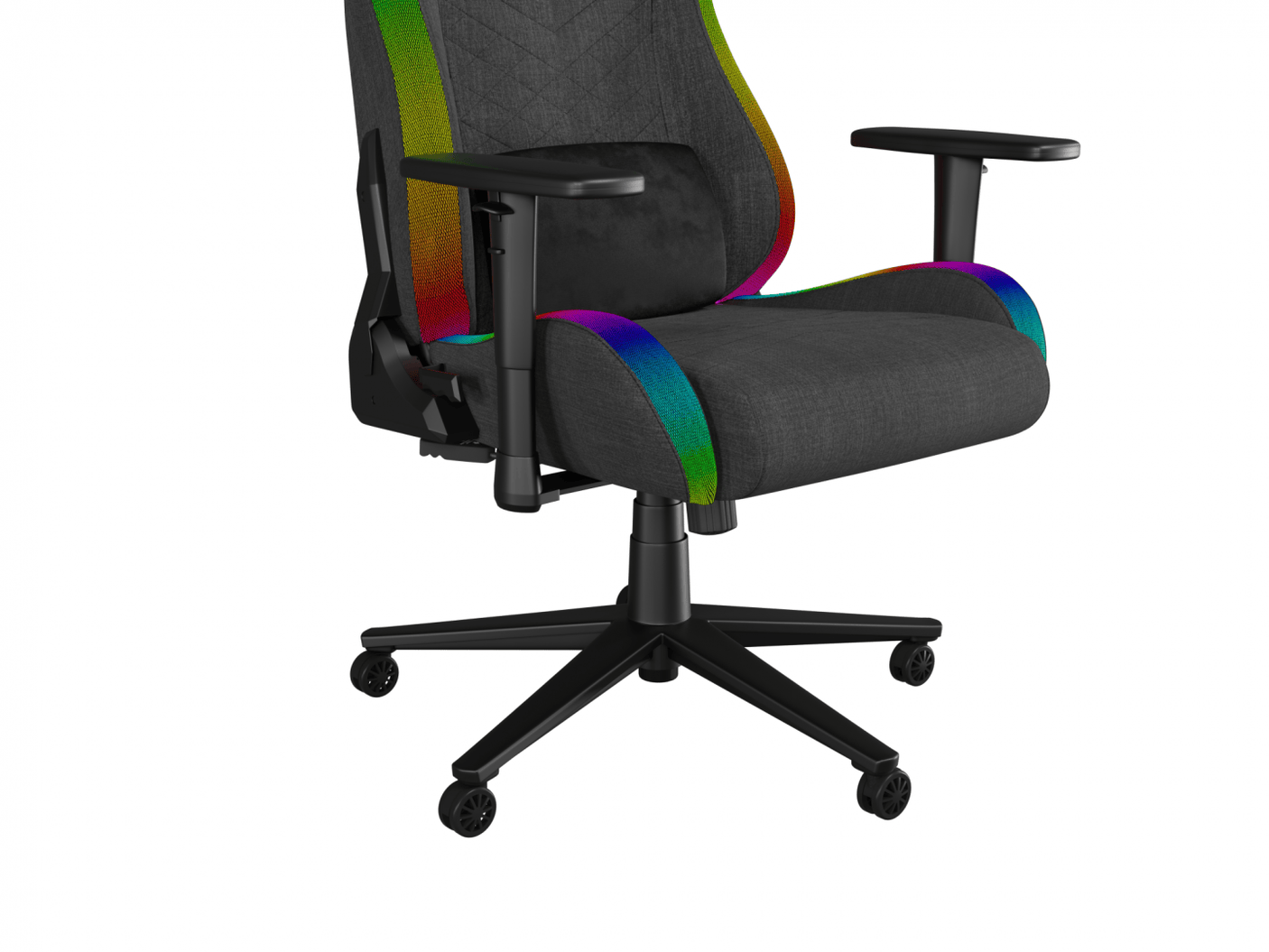 Scaun gaming Genesis TRIT 660, material textil, iluminare RGB, suporta pana la 150 kg, inaltime reglabila, spatar ajustabil, gri