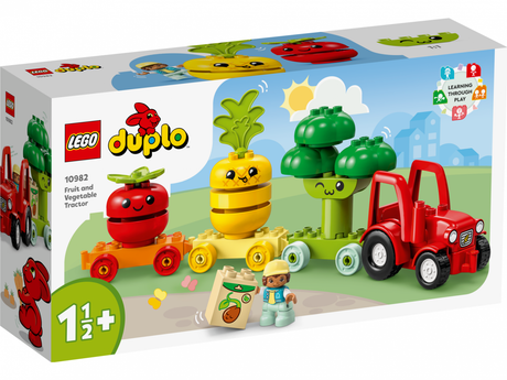 Set Constructie LEGO Duplo 10982 | Tractor cu Fructe si Legume, 19 Piese, 18 Luni+