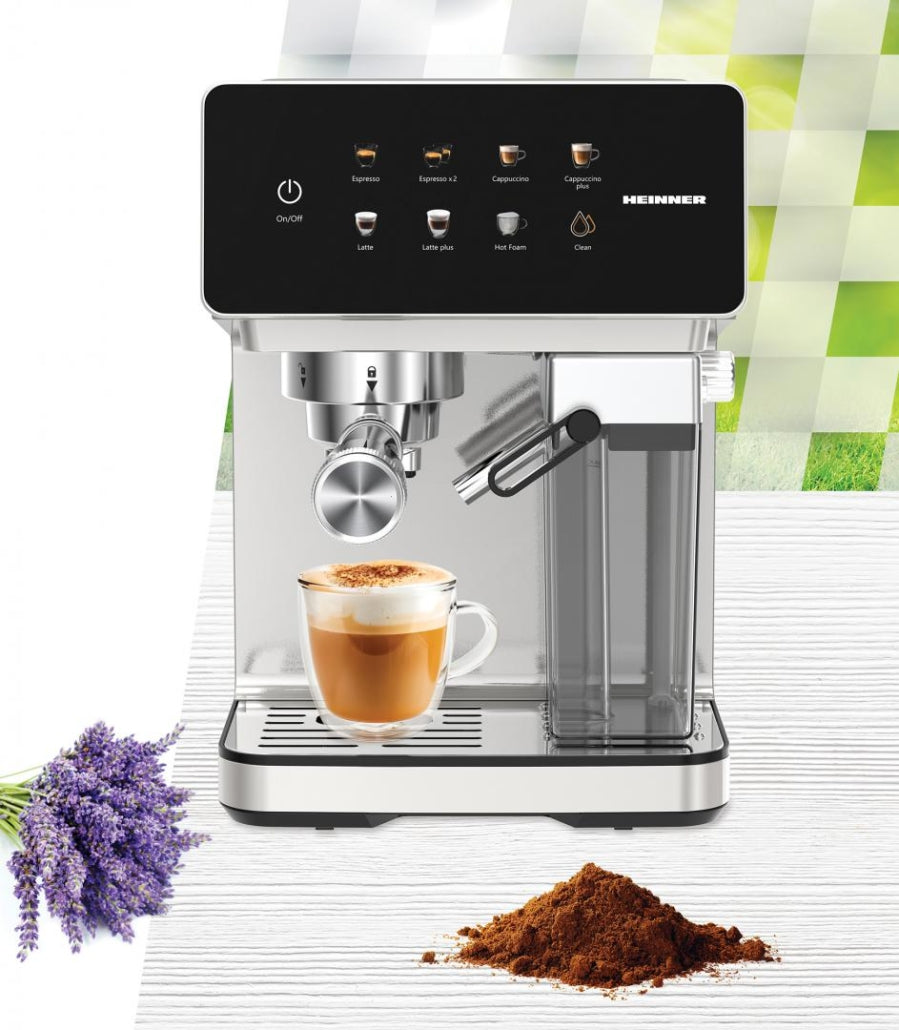 [RESIGILAT] Espressor Manual Heinner HEM-LK20DMLK | 20 Bar, 1.2L, Display Digital, Inox