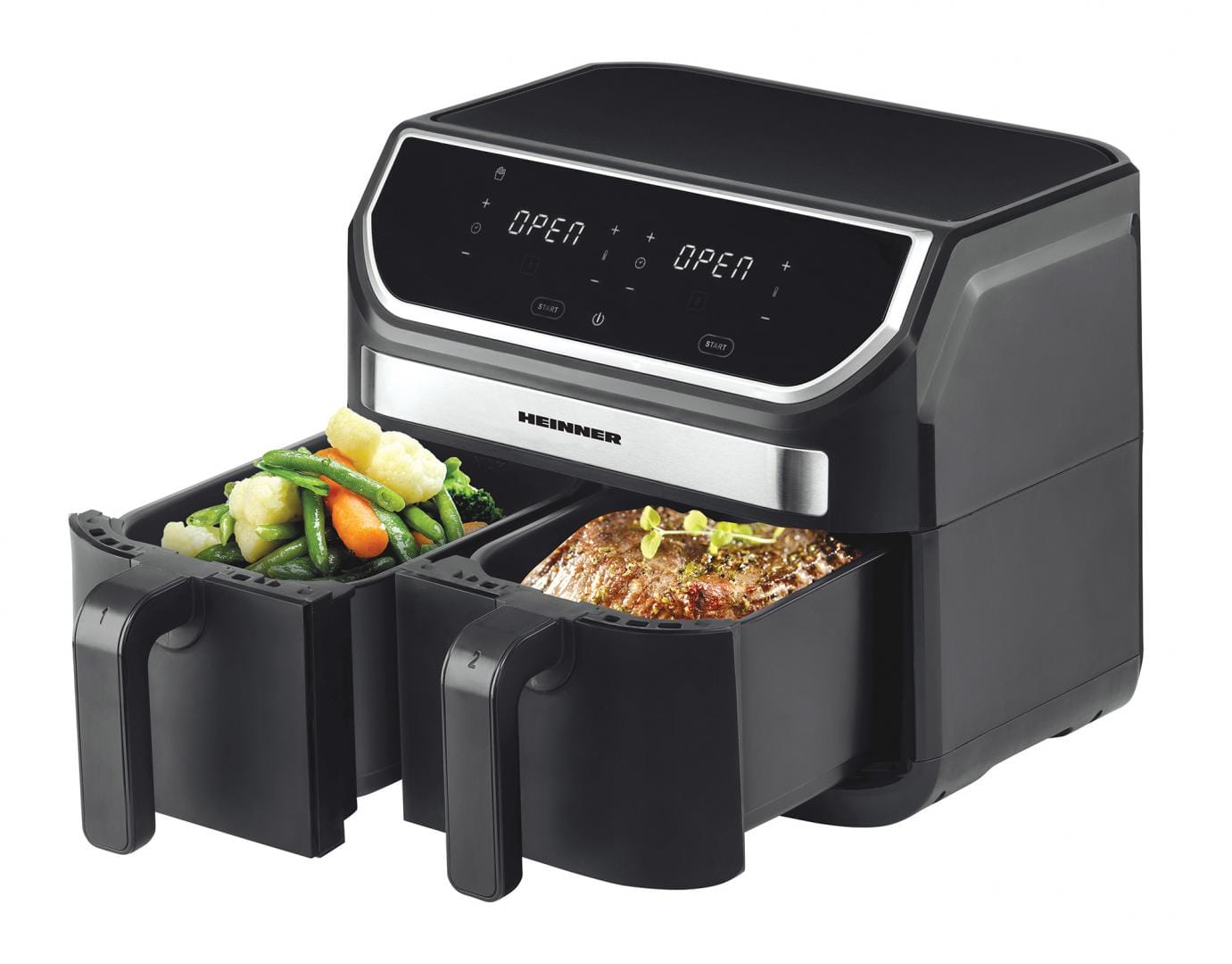 Heinner Air Fryer Air Fryer Heinner HAF-KDB1700BK | 1700W, Dubla, 8L, Digital, Negru