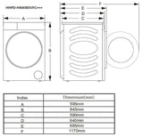 Heinner Resigilat - Uscator de rufe [RESIGILAT] Uscator de Rufe Heinner HHPD-HMK90IVFC+++ | 9kg, Pompa Caldura, Clasa C, Inverter, 59.5x66x84.5cm